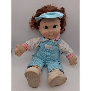 Vintage 1986 Kid Sister Doll Brown Red Hair Green Eyes Visor Outfit Shoes